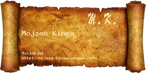 Mojzes Kinga névjegykártya